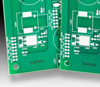 CIJ product marking: one-line alpha-numeric code in black ink on resin section of printed circuit boards
