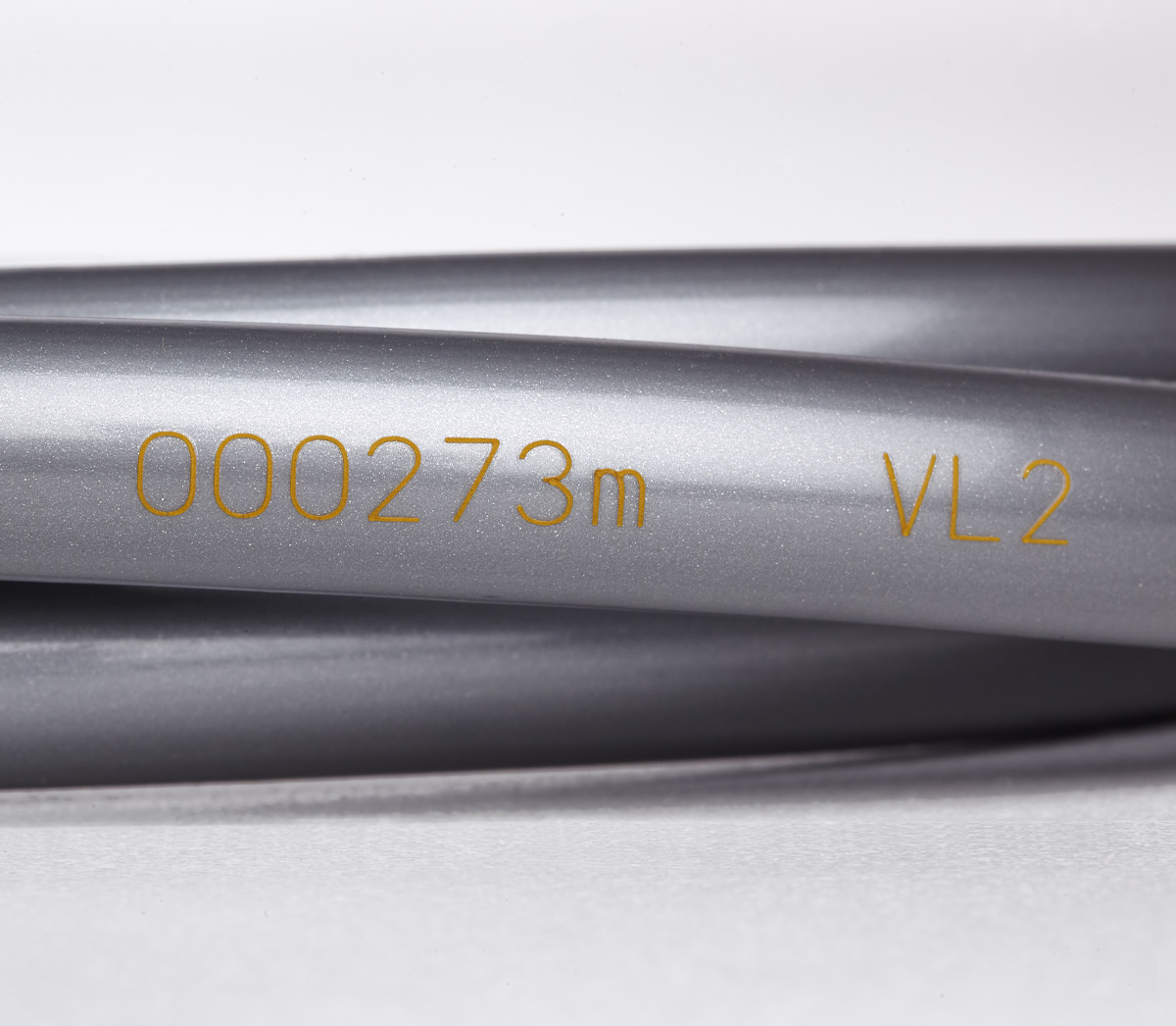 Videojet laser-annealed code on plastic wire cables – high-contrast mark via surface oxidation.